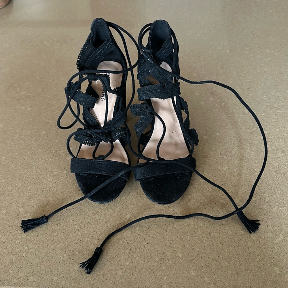 Call it Spring 3 3/4 inch lace-up heels